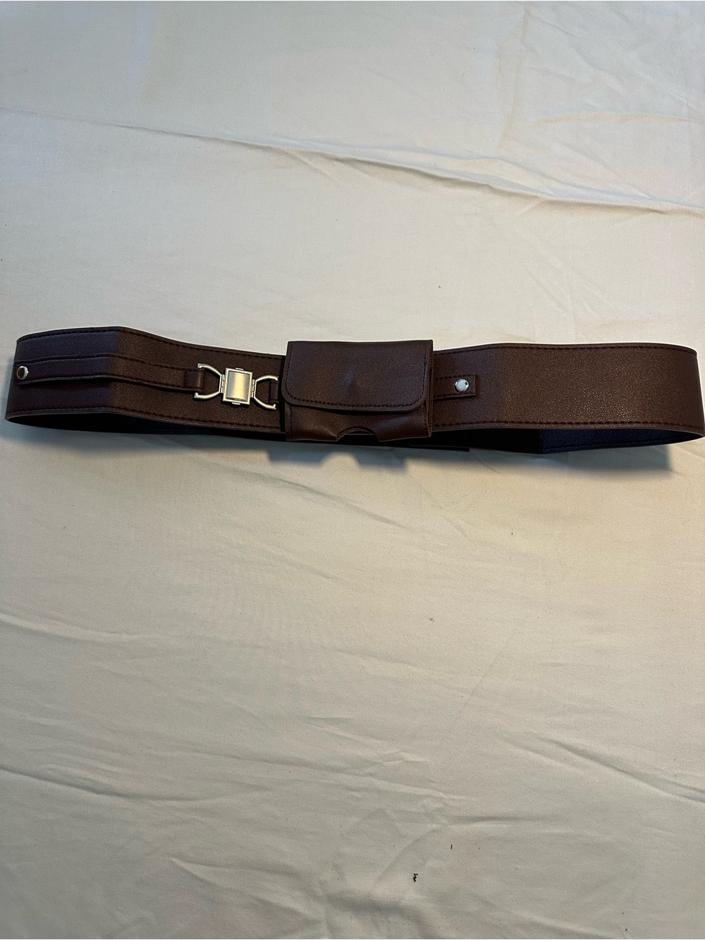 Women’s Brown Leather Utility Belt with Pouch